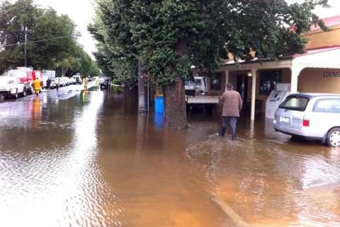 Tallygaroopna flooding in Victoria Street during 2012.