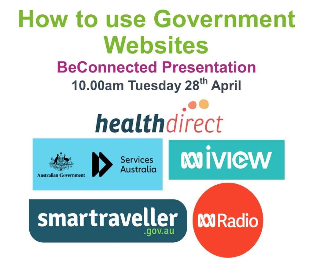 Cover image for event - BeConnected Presentation at Shepparton Library - How to Use Government Websites