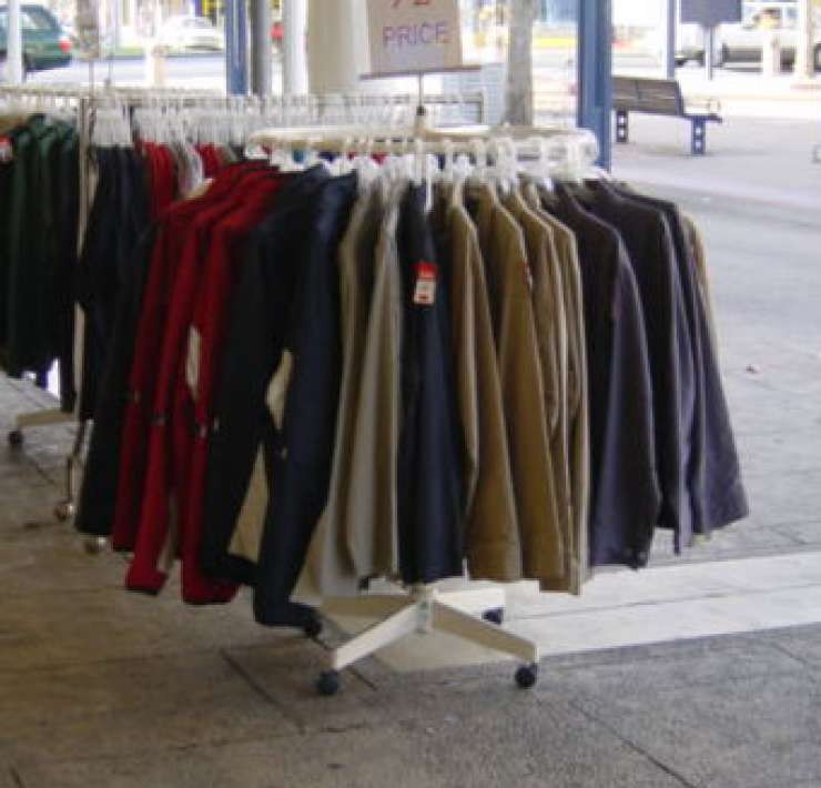 Photo of clothing racks.