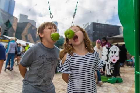 Apple on a string