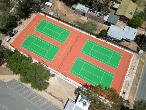 Aerial photo of the new court