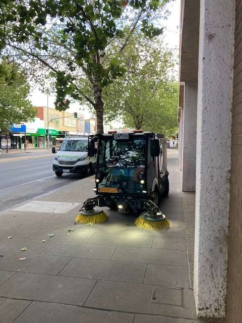 One of Council's street sweeper in action.
